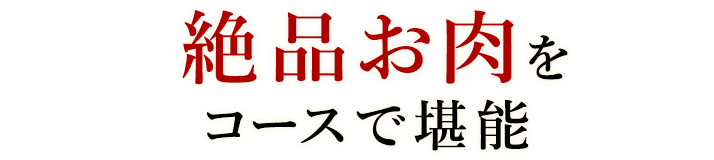 絶品お肉をコースで堪能